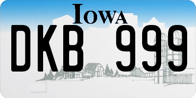 IA license plate DKB999