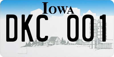 IA license plate DKC001