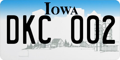 IA license plate DKC002