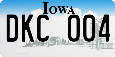IA license plate DKC004
