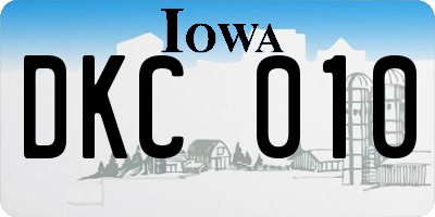 IA license plate DKC010