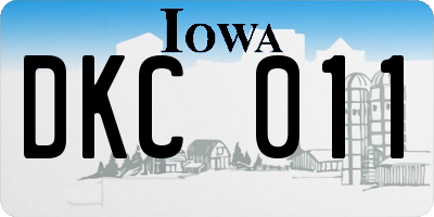 IA license plate DKC011