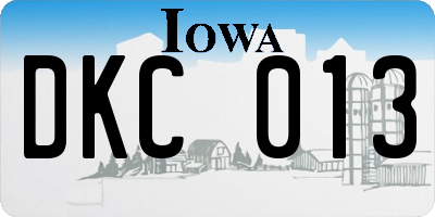 IA license plate DKC013