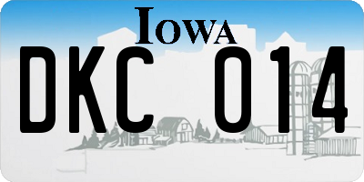 IA license plate DKC014