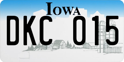 IA license plate DKC015