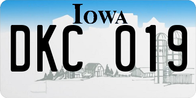 IA license plate DKC019