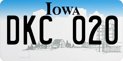 IA license plate DKC020