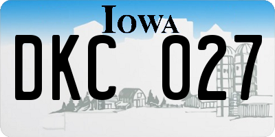 IA license plate DKC027