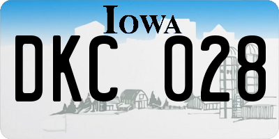 IA license plate DKC028