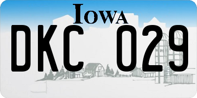 IA license plate DKC029