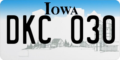 IA license plate DKC030