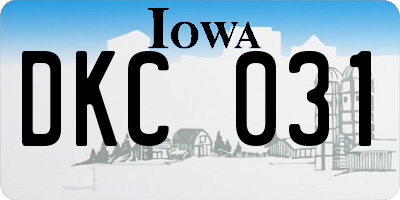 IA license plate DKC031