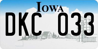 IA license plate DKC033