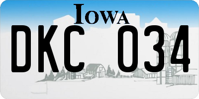 IA license plate DKC034