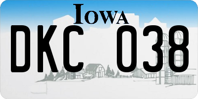 IA license plate DKC038