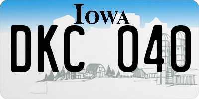 IA license plate DKC040