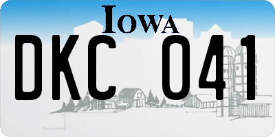 IA license plate DKC041