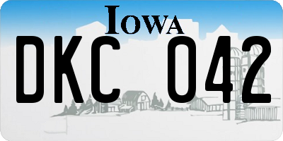 IA license plate DKC042