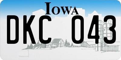 IA license plate DKC043