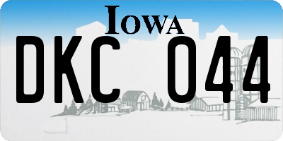 IA license plate DKC044