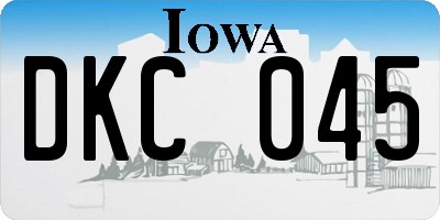 IA license plate DKC045