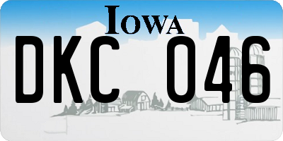 IA license plate DKC046