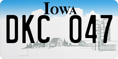 IA license plate DKC047
