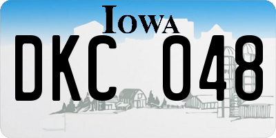 IA license plate DKC048