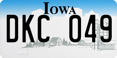 IA license plate DKC049