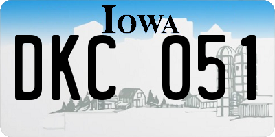 IA license plate DKC051