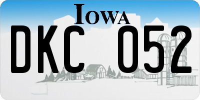 IA license plate DKC052