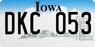 IA license plate DKC053