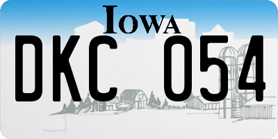 IA license plate DKC054