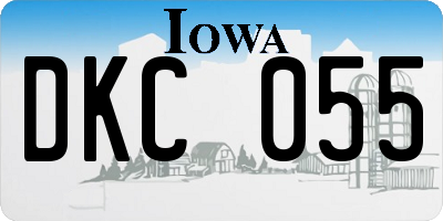 IA license plate DKC055