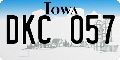 IA license plate DKC057