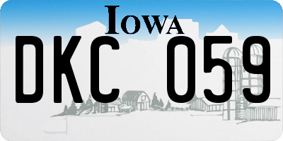 IA license plate DKC059