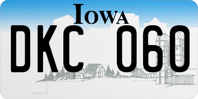 IA license plate DKC060