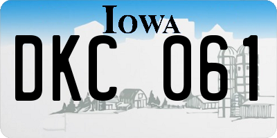 IA license plate DKC061