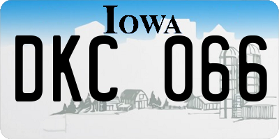IA license plate DKC066