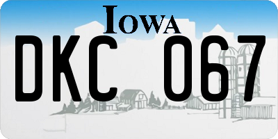 IA license plate DKC067