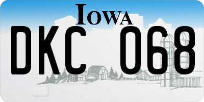 IA license plate DKC068