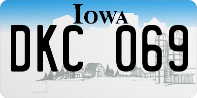 IA license plate DKC069