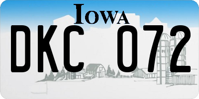 IA license plate DKC072