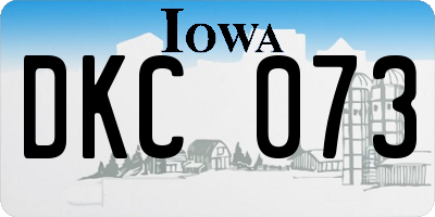 IA license plate DKC073