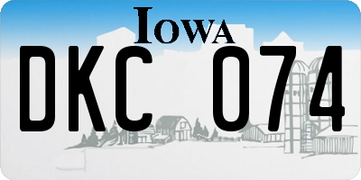 IA license plate DKC074
