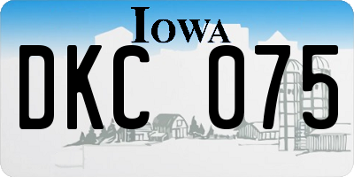 IA license plate DKC075