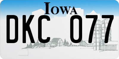 IA license plate DKC077