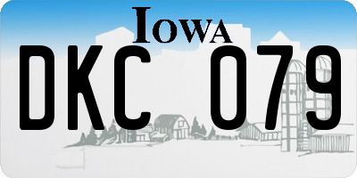 IA license plate DKC079