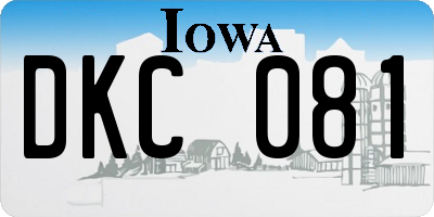 IA license plate DKC081