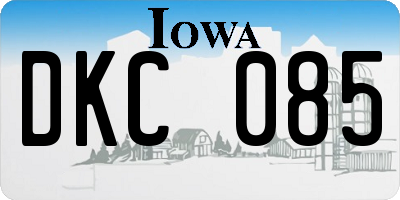 IA license plate DKC085